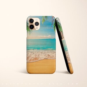 The Beach, iPhone 14 Case, iPhone 15 Pro Case, Tropical Vibes, Wood Texture, iPhone 13 Case, iPhone 15 Pro Max, Summer Fun, MagSafe, Waves