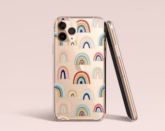 iPhone Case Rainbows iPhone 13 Case iPhone 12 Case Cute Rainbow Boho iPhone 15 Clear Case iPhone 15 Pro Max iPhone 14 Galaxy S23 Cover Art