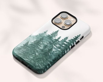 iPhone 15 Pro Max, Case, Watercolor, Forest, Christmas, Pine Trees, iPhone 14 Case, iPhone 15 Case, iPhone 13 Case, iPhone 12 Pro Case, Gift