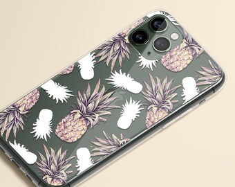 iPhone 12 Case, iPhone 15 Case, Pineapples, Clear Case, iPhone 14 Case, iPhone 13 Case, iPhone Case, iPhone 15 Pro Case, Galaxy Case, Fruit