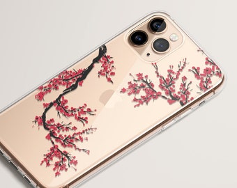 Funda para iPhone 15 Pro, Flores de cerezo, Funda para iPhone 14, Funda para iPhone 13, Funda para iPhone 12 Pro, Funda para iPhone 11, Japonés, Funda para iPhone, Funda transparente