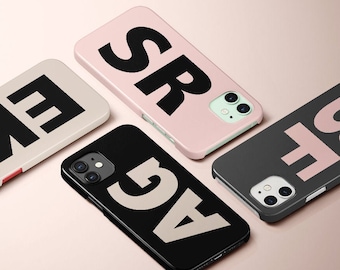 iPhone 12 Case, Monogram iPhone Case, iPhone 15 Case, iPhone 14 Case, iPhone 15 Pro Case, Personalized, Large Initials, Galaxy Case, Custom