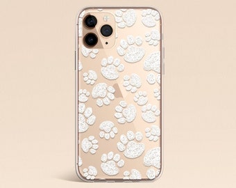 Christmas Gifts For Men Dog Or Cat Lover Gift Iphone 13 Paw Print Background Personalised Phone Case For Iphone And Samsung Any Colour