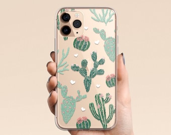 iPhone 15 Case, Clear iPhone 14 Case, Cactus Succulents, Cactus Print, iPhone 13 Case, iPhone 12 Pro Case, iPhone Case, Galaxy Case, Cacti