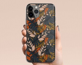 iPhone 15 Case, iPhone 14 Case, iPhone 13 Case, Trendy Tropical Leaves, Clear Case, iPhone 15 Pro Max Case, iPhone 12 Pro Case, Stylish Case