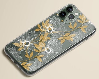 iPhone 15 Case, iPhone 14 Pro Case, Elegant Floral Art, iPhone 13 Case, Clear Case, iPhone 12 Case, iPhone Case, iPhone 15 Pro Case, Gift