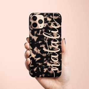 Monogram Tortoise Shell iPhone 15 Case iPhone Case iPhone 14 Pro Case Gepersonaliseerde Cover Tortoise Shell Style iPhone 13 iPhone 11 Galaxy Case