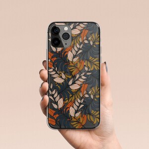 iPhone 15 Case, iPhone 14 Case, iPhone 13 Case, Trendy Tropical Leaves, Clear Case, iPhone 15 Pro Max Case, iPhone 12 Pro Case, Stylish Case
