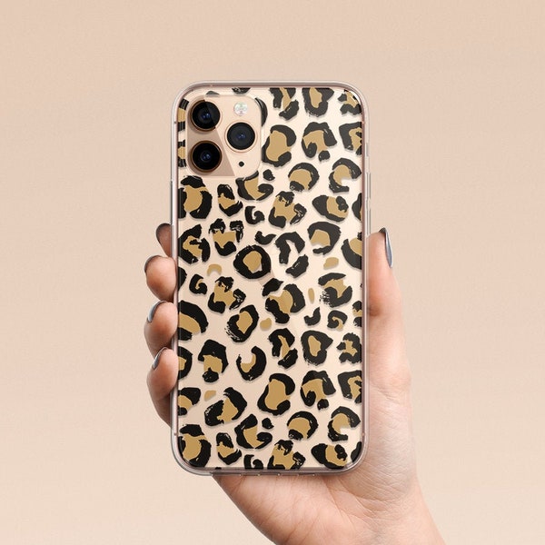 iPhone 15 Case, Leopard Print, iPhone 14 Case, iPhone 13 Case, Clear Case, Animal Print, iPhone 12 Case, iPhone 15 Pro Case, Galaxy S23 Case