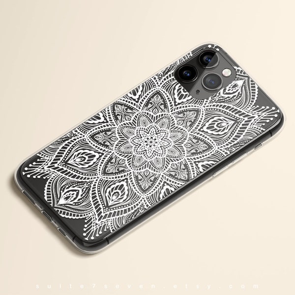 Coque pour iPhone 12, coque iPhone 15, coque iPhone 14, transparente, coque pour iPhone 13, coque pour iPhone, coque iPhone 15 Pro, coque Galaxy, coque d'art mandala