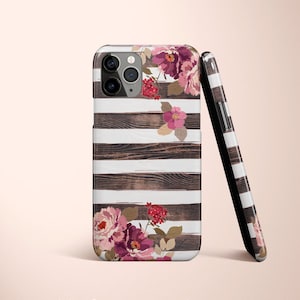 iPhone 12 Case, Stripes, iPhone 14 Case, iPhone 15 Case, iPhone X Case, Floral Stripes, iPhone 15 Pro Case, iPhone 13 Pro, Cover, Protective