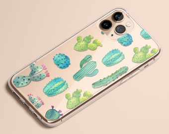 Succulent Favor, iPhone 15 Pro Case, iPhone 14 Pro Case, iPhone 13 Case, Cactus Decor, Cactus Print, iPhone 12 Case, iPhone 11 Case, Clear