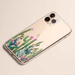 iPhone 12 Case, Cactus, iPhone 15 Case, iPhone 14 Case, iPhone 13 Pro Case, iPhone 11 Case, iPhone Case, Clear, Galaxy Case, Floral, Gift image 1