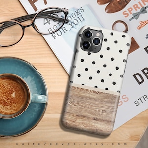 iPhone 11 Pro Case, iPhone 15 Pro Case, Case, iPhone 11, iPhone 12, iPhone 13, Polka Dots, Wood, iPhone 14 Case, Galaxy Case, Galaxy Case