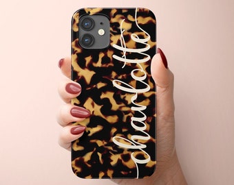 Personalized iPhone 12 Case iPhone 15 Case Tortoise Shell Style Case Galaxy Case Tortoiseshell iPhone 14 Case Monogram Custom iPhone 13 Case
