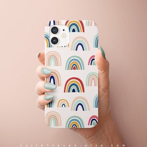 Rainbows iPhone 15 Pro Case iPhone 13 Case Cute Rainbow iPhone 11 iPhone 14 iPhone 15 Boho iPhone 12 Pro Modern Rainbows Galaxy S23 Case