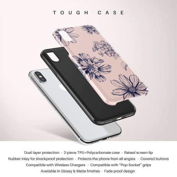 Iphone 11 Case Iphone 8 Case Tough Case Cute Flowers Etsy Ireland