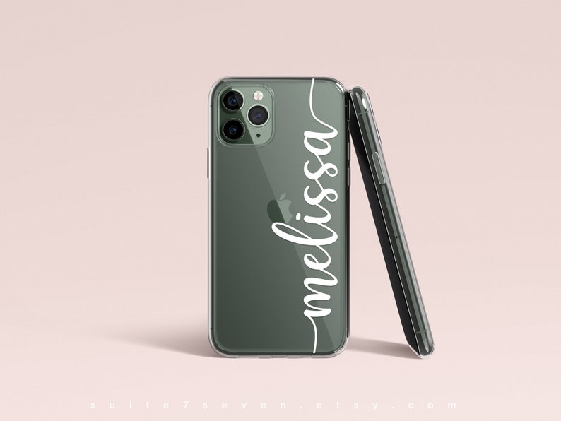 iPhone 15 Case, Clear iPhone Case, Personalized Case, iPhone 12 Case, iPhone 13 Case, Name Monogram, Script, iPhone 14 Case, iPhone Case image 4