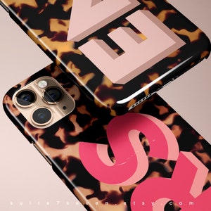 Monogram Tortoise Shell iPhone Case iPhone 15 Pro Case Tortoise Personalized Big Initials iPhone 13 Pro Max Case iPhone 15 Pro Case MagSafe