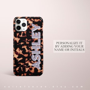 iPhone 15 Case iPhone 15 Pro Case Tortoise Shell Personalized Case iPhone 12 Case iPhone 14 Case MagSafe Monogram Tortoise Galaxy S23 Case image 2