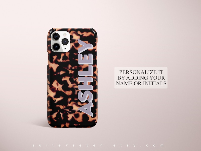 iPhone 15 Case iPhone 15 Pro Case Tortoise Shell Personalized Case iPhone 12 Case iPhone 14 Case MagSafe Monogram Tortoise Galaxy S23 Case image 2