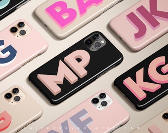 Etui na iPhone'a 13, etui z monogramem, etui na iPhone'a 15, duże inicjały, etui na iPhone'a 14, etui na iPhone'a 15 Pro Max, personalizowane, etui na Samsunga Galaxy, etui