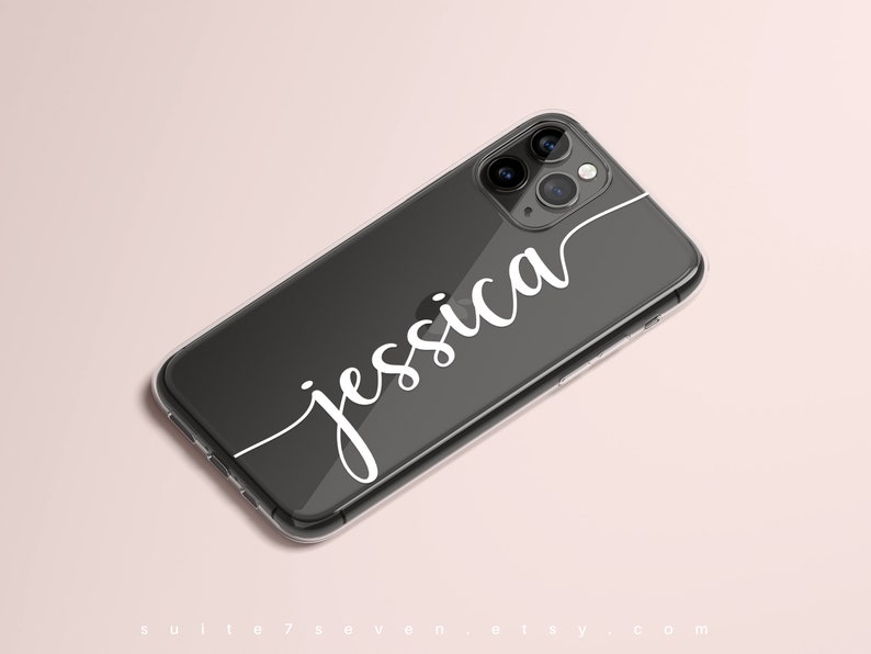 iPhone 15 Case, Clear iPhone Case, Personalized Case, iPhone 12 Case, iPhone 13 Case, Name Monogram, Script, iPhone 14 Case, iPhone Case image 5