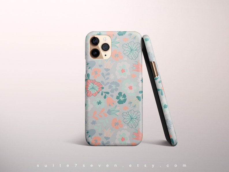 Patterned Iphone Case Modern Floral Pattern, iPhone 12 Case, iPhone 15 Pro Case, iPhone 13 ...