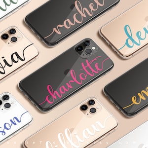 iPhone 15 Case, Clear iPhone Case, Personalized Case, iPhone 12 Case, iPhone 13 Case, Name Monogram, Script, iPhone 14 Case, iPhone Case image 1