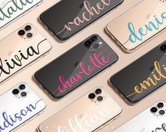 iPhone 15 Case, Clear iPhone Case, Personalized Case, iPhone 12 Case, iPhone 13 Case, Name Monogram, Script, iPhone 14 Case, iPhone Case
