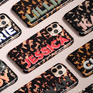 iPhone 15 Case iPhone 15 Pro Case Tortoise Shell Gepersonaliseerde Case iPhone 12 Case iPhone 14 Case MagSafe Monogram Tortoise Galaxy S23 Case