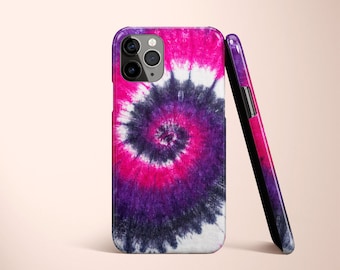 Coque pour iPhone 12, étui pour iPhone 15, tie and dye, coque pour iPhone 14, coque iPhone 11, étui pour iPhone 15, tie-dye, violet, coque pour iPhone 13, coque galaxie, housse