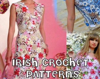 Irish crochet patterns  - ONLY DIAGRAMS & PHOTOS for expert crocheters - (in russian)- E-book-old magazine