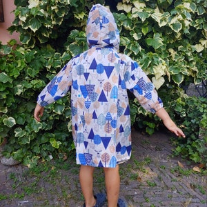 Raincoat for kids, impermeabile poncho with forest animals, size from 90 150cm image 5