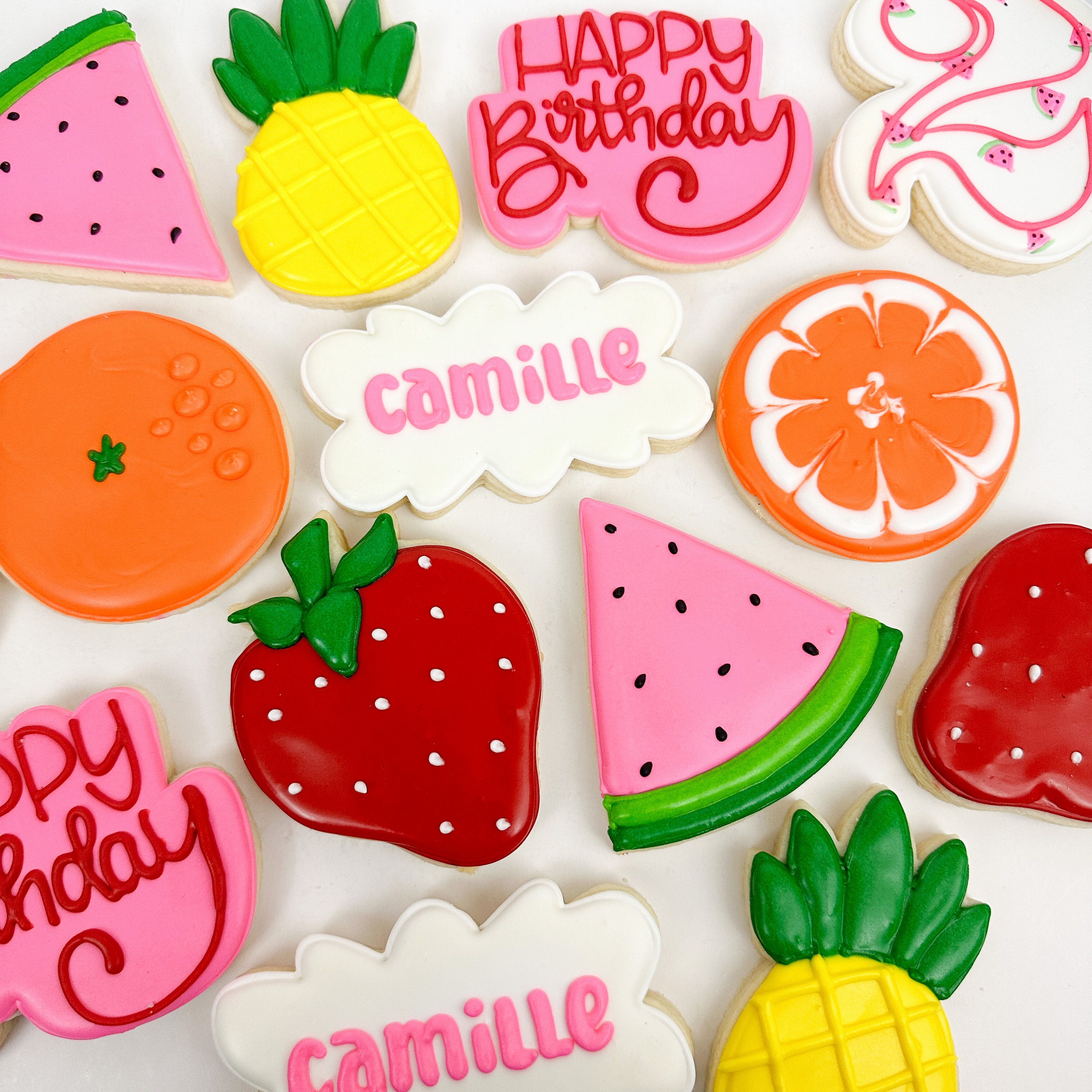 1/DZ Two tutti-frutti sugar cookies