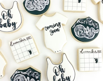 1/DZ Pregnancy announcement cookies | Sonogram cookies