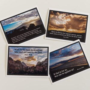 AANmoedigingskaarten {set van 4 kaarten} – fotokaarten – inspirerende kaarten – christelijk briefpapier – zonsondergangfotografie – inspirerend