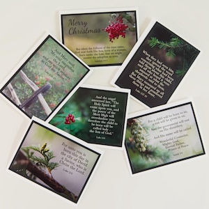 CHRISTMAS CARDS  {Set of 6 Cards} – Inspirational Christmas Cards –  Holiday Note Cards – Scripture Cards – Christian Note Cards