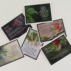 CHRISTMAS CARDS  {Set of 6 Cards} – Inspirational Christmas Cards –  Holiday Note Cards – Scripture Cards – Christian Note Cards