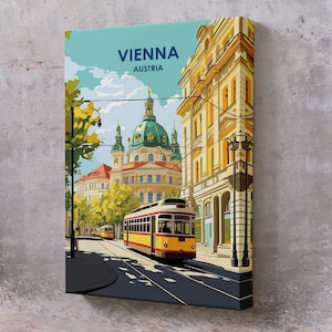 Vienna Austria Canvas Painting, Housewarming Gift Framed Canvas Wall Art, Office Wall Decor, Large Wall Art Modern Canvas Wall Decor