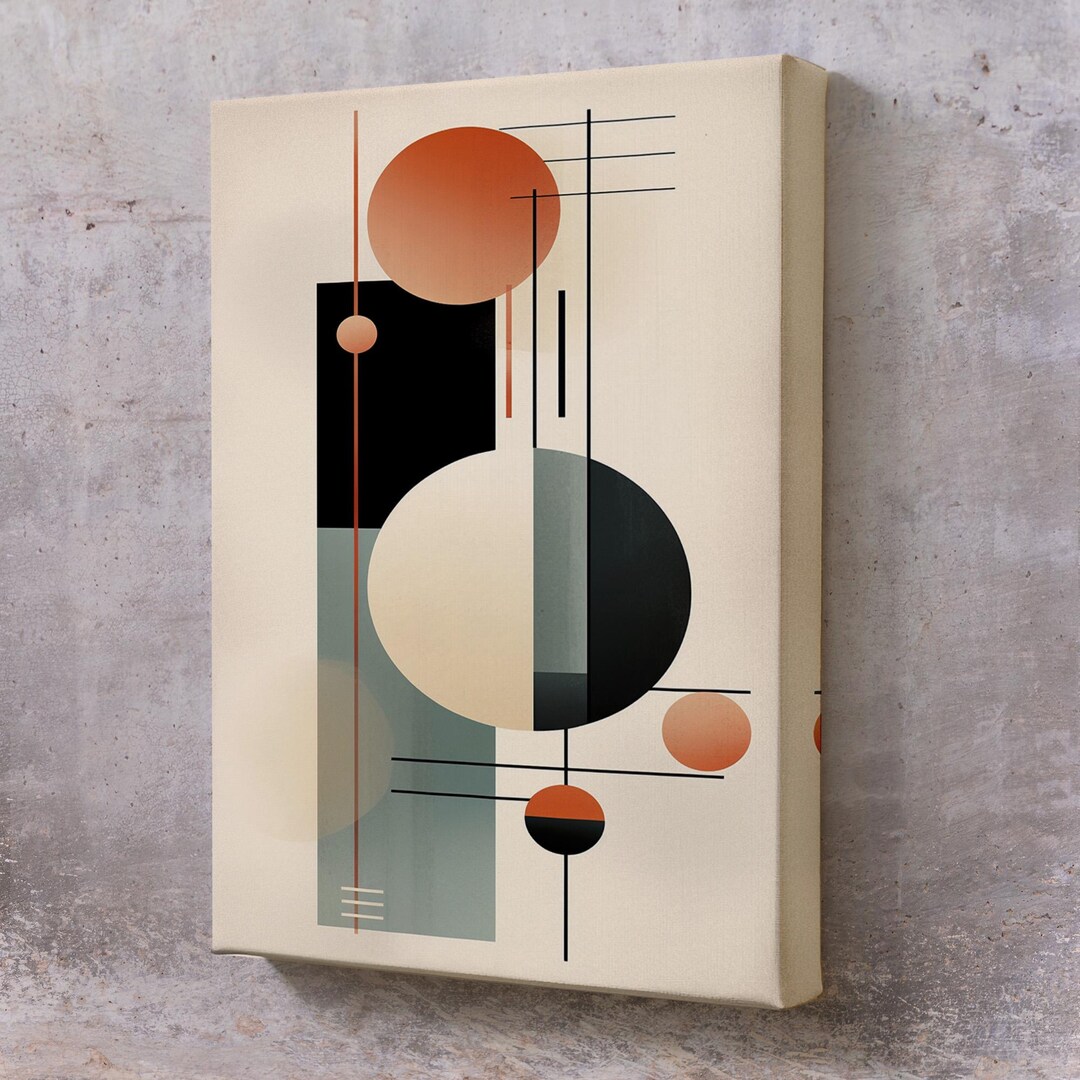 Geometric Abstract Painting, Modern Canvas Wall Art - Etsy