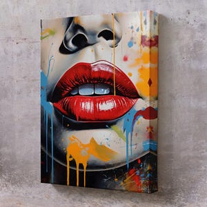 Sexy Lips Painting, Nü Canvas Print, Housewarming Gifts, Large Wall Art, Framed Canvas Wall Art, Nü Canvas Wall Art, Nü Modern Wall Decor