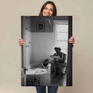 Man Reading A Book To A Woman İn The Bathtub Painting