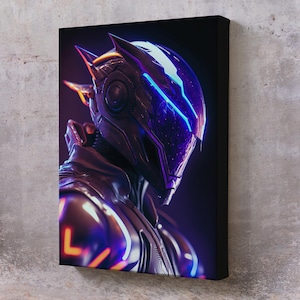 Humanoid Robot Painting, Framed Portrait Canvas Wall Decor, Modern Portrait Canvas Art, Portrait Canvas Decor, Portrait Wall Art