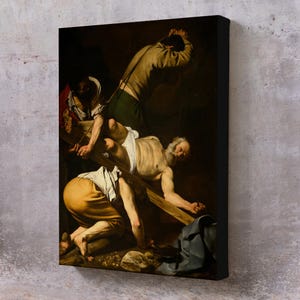 Caravaggio - The Crucifixion Of Saint Peter, Framed Canvas Wall Art, Large Wall Art, Religious Canvas Wall Art, Religious Canvas Print