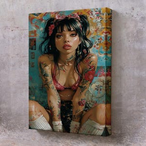 Oil Painting-Looking Beautiful Woman Painting, Framed Canvas Wall Art, Nü Modern Wall Decor, Nü Canvas Print, Nü Canvas Wall Art