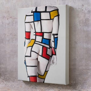 Colorful Abstract Woman Painting, Nü Canvas Print, Housewarming Gifts, Nü Canvas Wall Art, Large Wall Art, Framed Canvas Wall Art