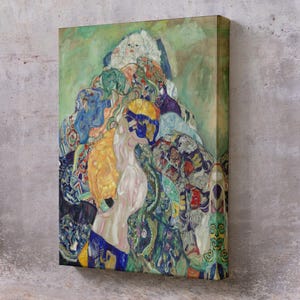 Gustav Klimt - Baby Cradle, Home Decor Canvas,  Framed Canvas Wall Art,  Large Wall Hanging,  Classic Canvas Art,  Housewarming Gifts