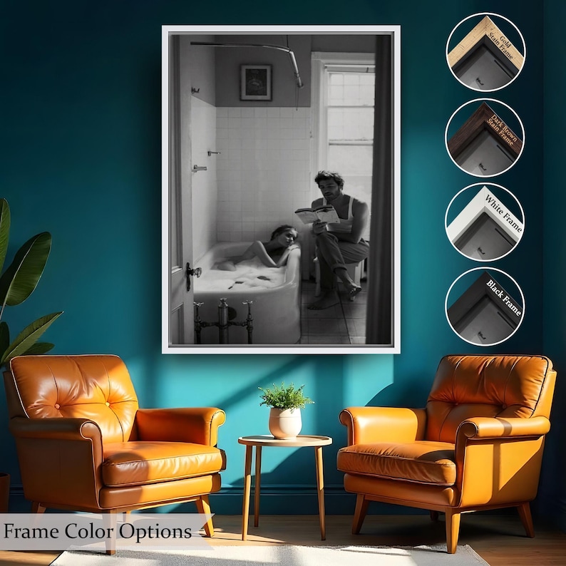 Man Reading A Book To A Woman İn The Bathtub Painting