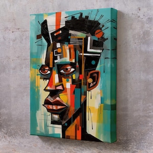 African Young Man Painting, Framed Portrait Canvas Wall Decor, Modern Portrait Canvas Art, Portrait Canvas Art, Portrait Wall Art